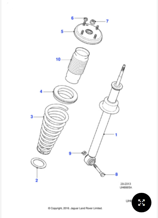 XR851786 - Jaguar Shock absorber (Genuine & New)