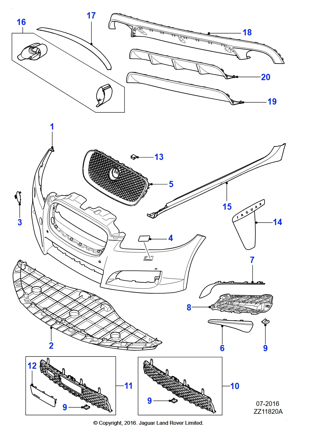 C2Z16212 - Jaguar XF RR LOWER EXT PANEL - DIFF - AEROKIT (Genuine & New)