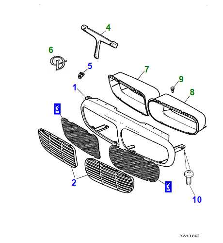 C2C11805 Jaguar XJ (X350) Left Hand Radiator Grille Mesh Chrome (Genuine & New)