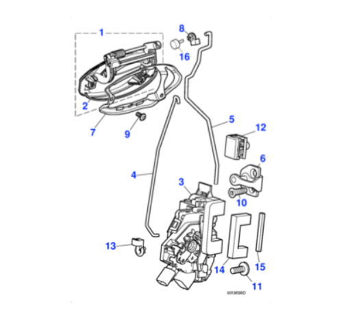 C2S48925 Jaguar X-Type Front Left Door Latch (Genuine & New)