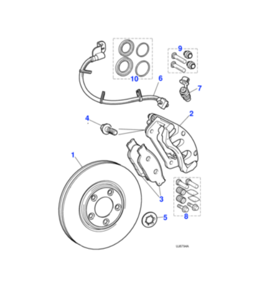 XR858130 Jaguar S-Type Front Disc Brake (Genuine & New)