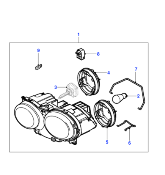 C2C26690 Jaguar XJ Headlamp Right-H.I.D (Genuine & New)