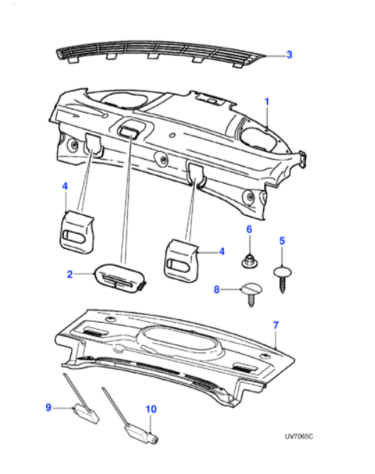 XR850380AGD Jaguar S-Type Shelf Parcel Oatmeal (Genuine & New)