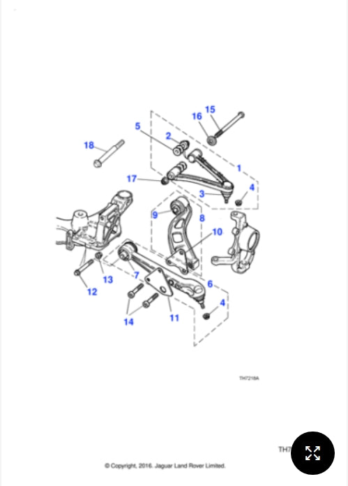 JLM21304 - Jaguar Lower wishbone (Genuine & New)