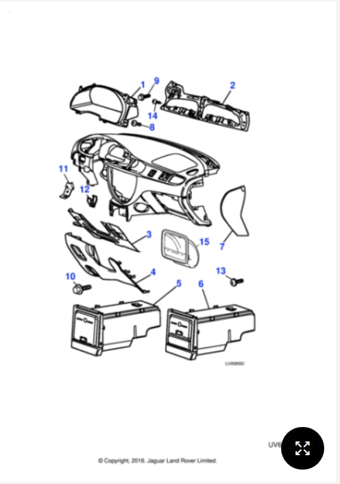 XR825738AEK - Jaguar Stowage box (Genuine & New)