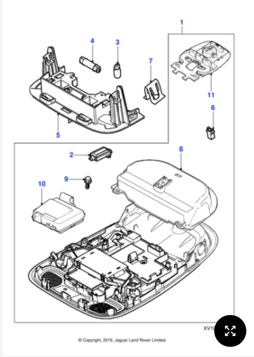 (Genuine & New) C2C18606SEL - Jaguar Roof console