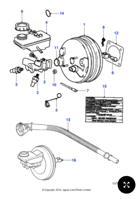 XR826247 - Jaguar Brake master cylinder (Genuine & New)