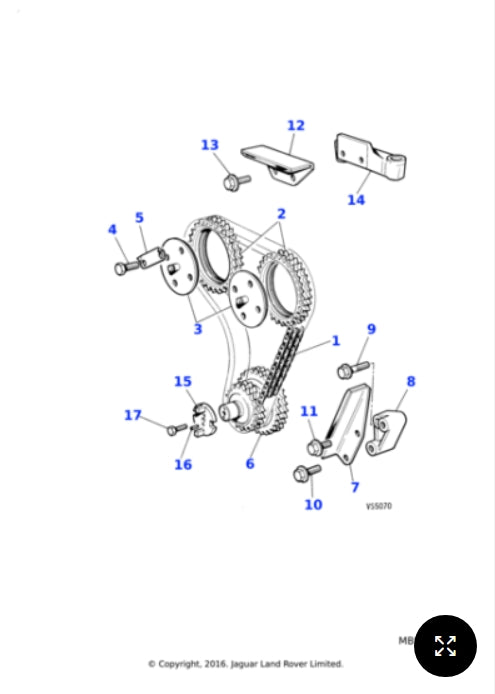 NBB1953AA - Jaguar Intermediate shaft and sprocket (Genuine & New)