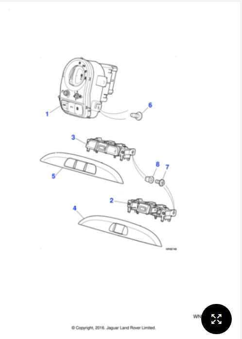 C2S25633 - Jaguar Master lighting switch (Genuine & New)