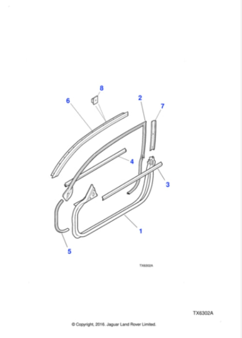 HJA5364AJ - Jaguar XK8  Door aperture edge finisher (Genuine & New)
