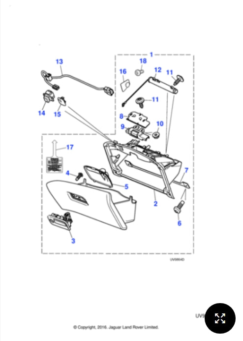 XR851868SEL - Jaguar S-Type Glovebox (Genuine & New)