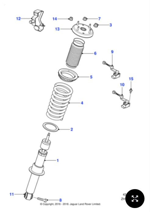 C2Z18565 - Jaguar XF  Shock absorber (Genuine & New)