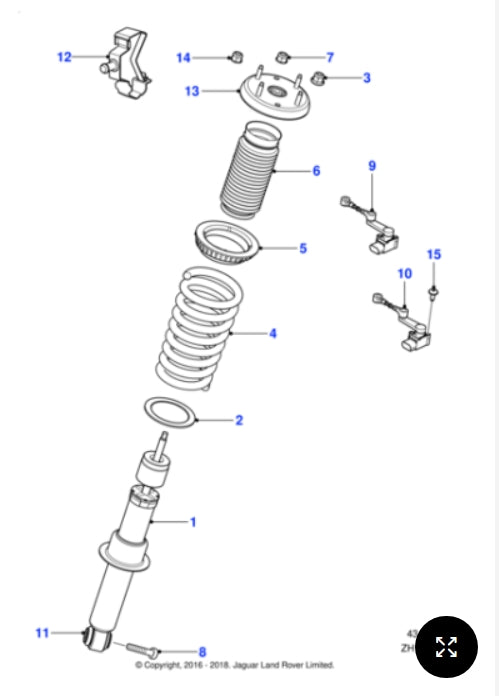 C2Z5530 - Jaguar Shock absorber REAR  (Genuine & New)