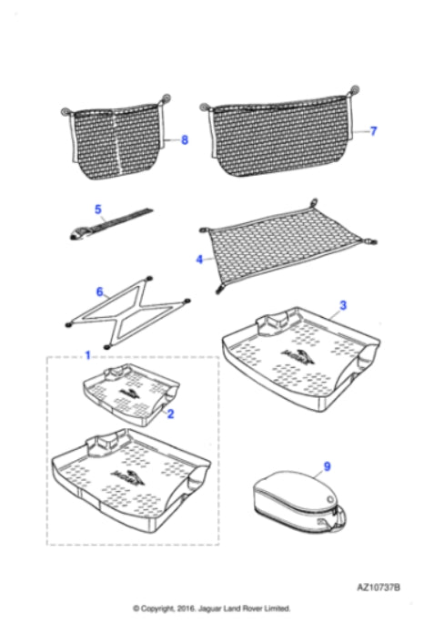 xr834843 - Jaguar Stowage tray (Genuine & New)