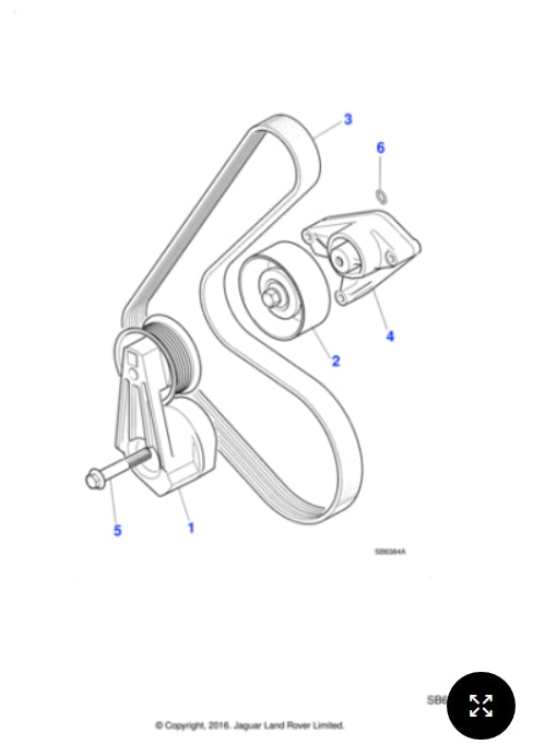 NCC7740AD - Jaguar Supercharger drive belt (Genuine & New)