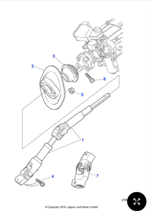 C2C2917 - Jaguar Steering column shaft/swing link (Genuine & New)