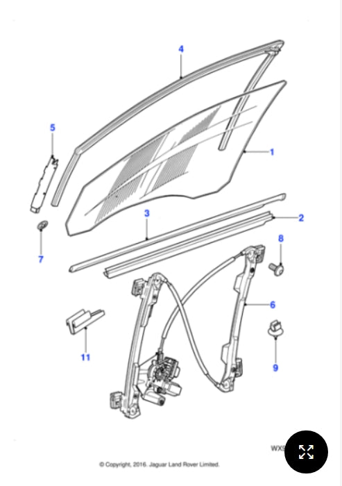 C2S51554 - Jaguar Window regulator and motor (Genuine & New)