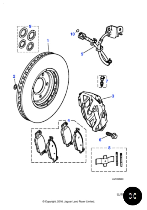 C2C8355 - Jaguar FRT Brake disc kit (Genuine & New)
