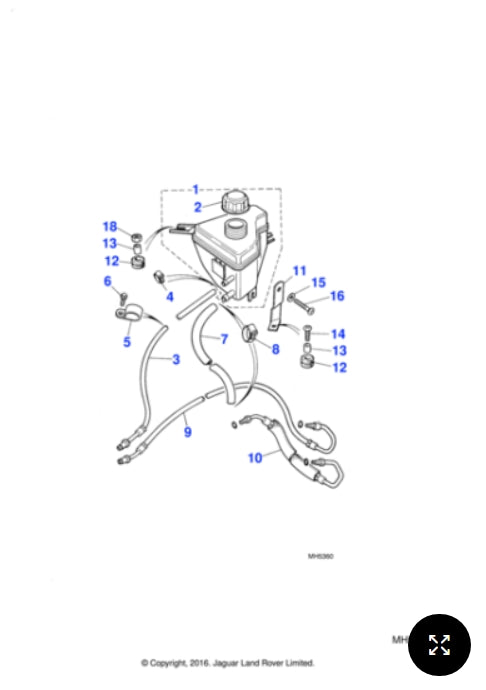 MNA3986AB - Jaguar Low pressure hose (Genuine & New)