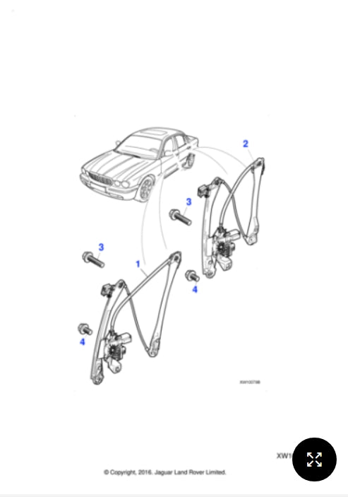 C2C35651 - Jaguar Window regulator (Genuine & New)