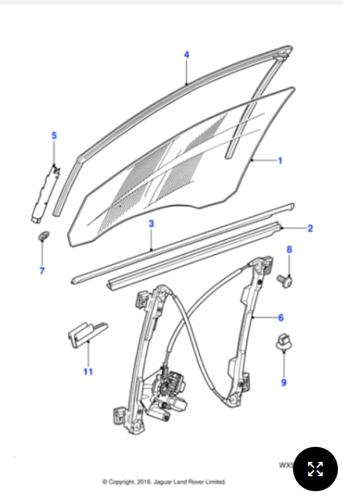 C2S37069 - Jaguar Window regulator and motor (Genuine & New)