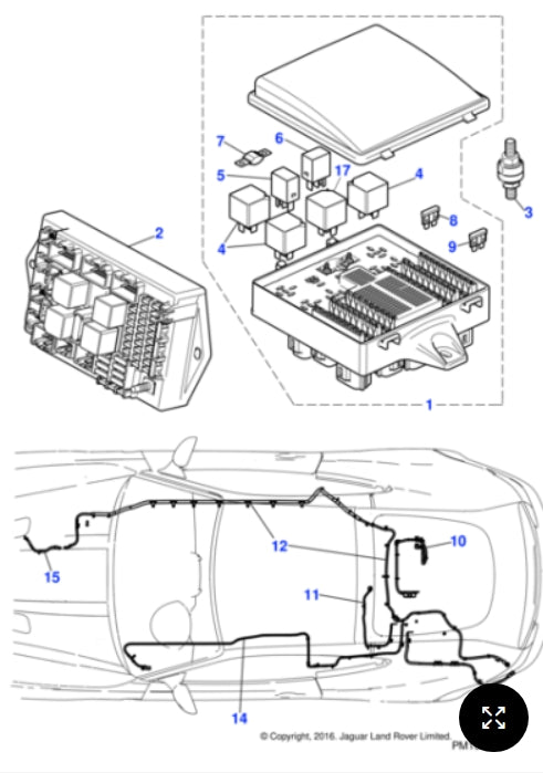 C2P17344 - Jaguar XK Fusebox (Front) (Genuine & New)