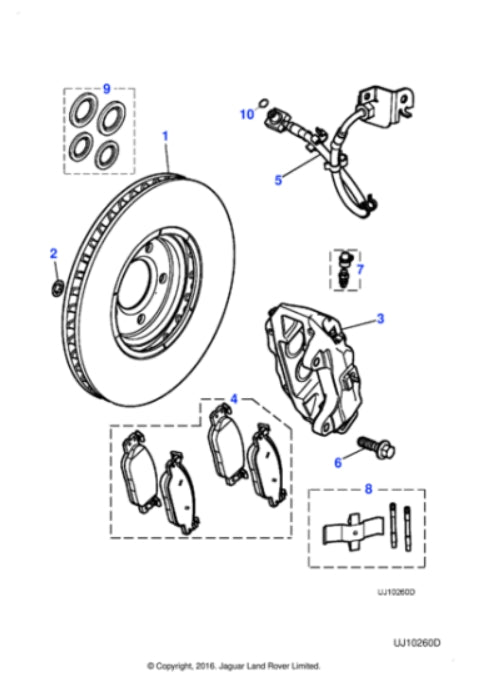 C2C24018 - Jaguar S-Type/XJ Front Brake pad kit (Genuine & New)