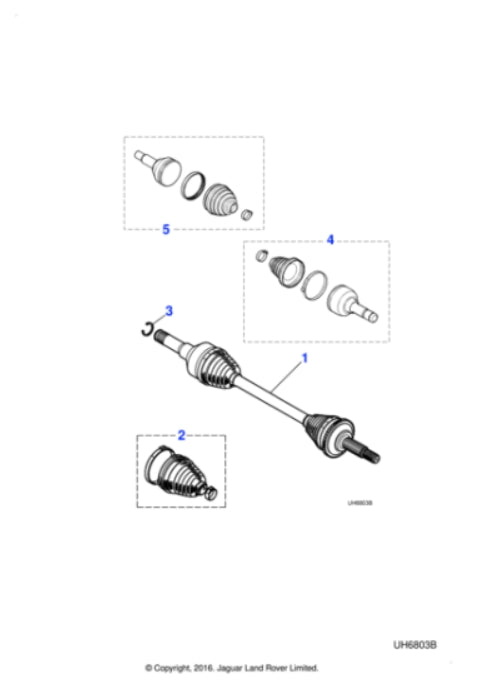 C2C6709 - Jaguar S-Type/XJ Universal joint kit (Genuine & New)