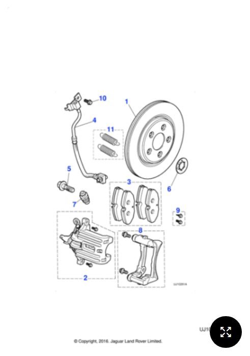 XR830130 - Jaguar S-Type Caliper housing Kit LH RR (Genuine & New)