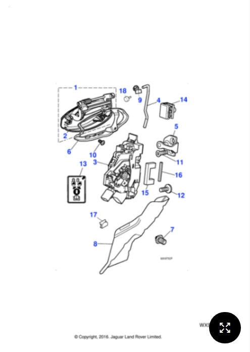 C2S25821 - Jaguar Door latch (Genuine & New)