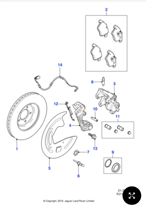 C2P12722 - Jaguar Pad wear sensor (Genuine & New)