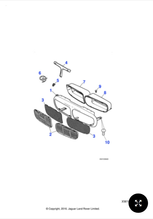C2C11804 - Jaguar Radiator grille mesh (Genuine & New)