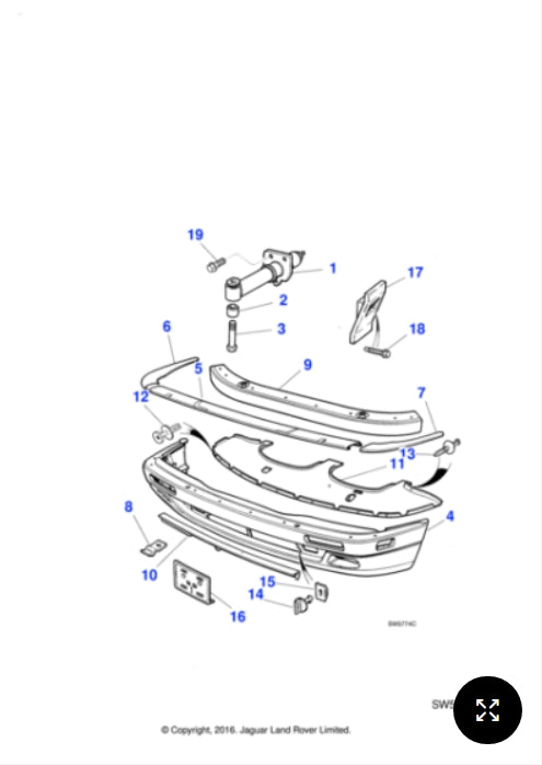 BEC25496 - Jaguar Bumper blade (Genuine & New)