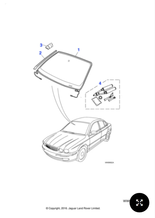 C2S49443 - Jaguar Windscreen glass (Genuine & New)