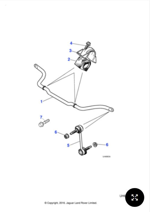 XR855185 - Jaguar Anti roll bar link (Genuine & New)