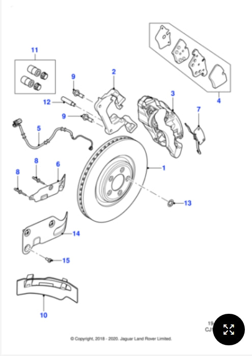 T2R7248 - Jaguar Brake pad kit (Genuine & New)