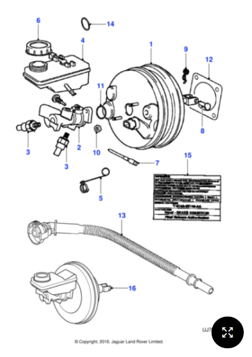 XR815112 - Jaguar S-Type Brake booster (Genuine & New)