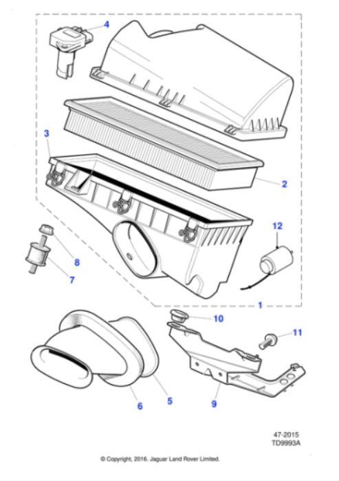 C2S2670 - Jaguar S-Type/XJ /XF /  Air Cleaner Box Assy + sensor (Genuine & New)