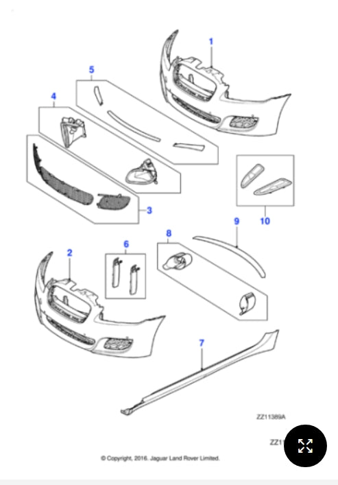 C2Z7669XXX - Jaguar XF  LHS BODY SIDE MOULDING - AEROKIT (Genuine & New)