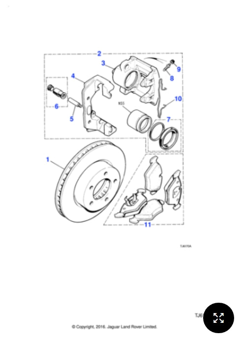 JLM21469 - Jaguar XJ Brake caliper Frt RH (Genuine & New)