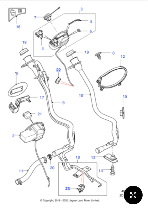 C2Z14114 - Jaguar Hinge and spring kit (Genuine & New)