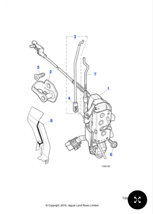 GJA1080BL - Jaguar Door latch (Genuine & New)