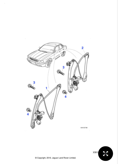 C2C4435 - Jaguar Window regulator (Genuine & New)