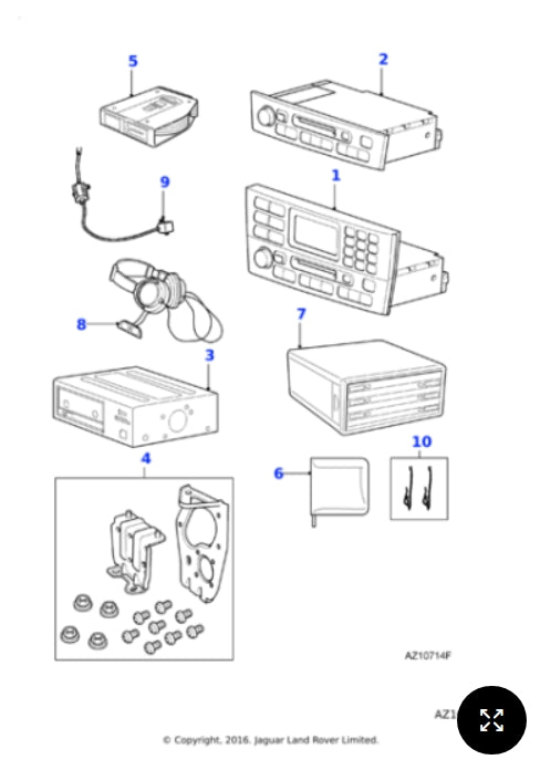 C2C12330 - Jaguar Compact disc autochanger fitting kit (Genuine & New)