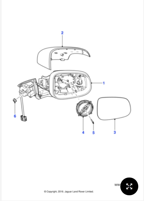 C2C37107 - Jaguar Door mirror (Genuine & New)