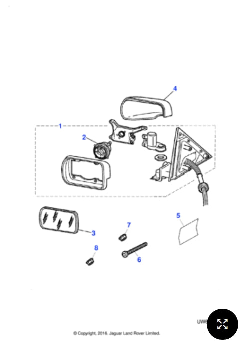 XR827251 - Jaguar Door mirror (Genuine & New)