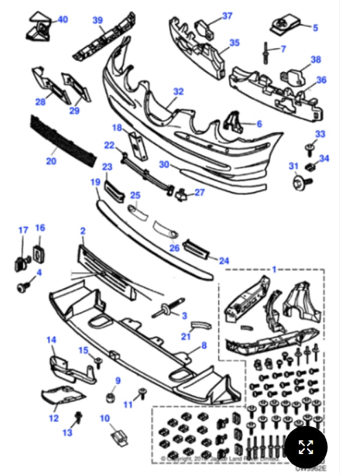 XR87632XXX - Jaguar S-Type Bumper cover (Genuine & New)