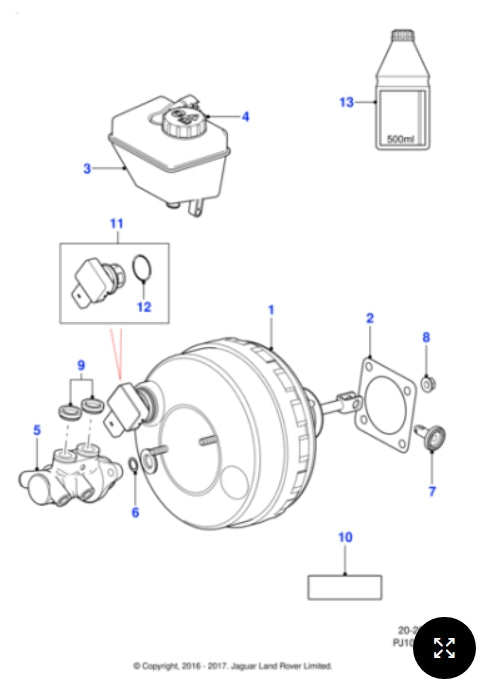 C2P5221 - Jaguar XK  Brake booster (Genuine & New)