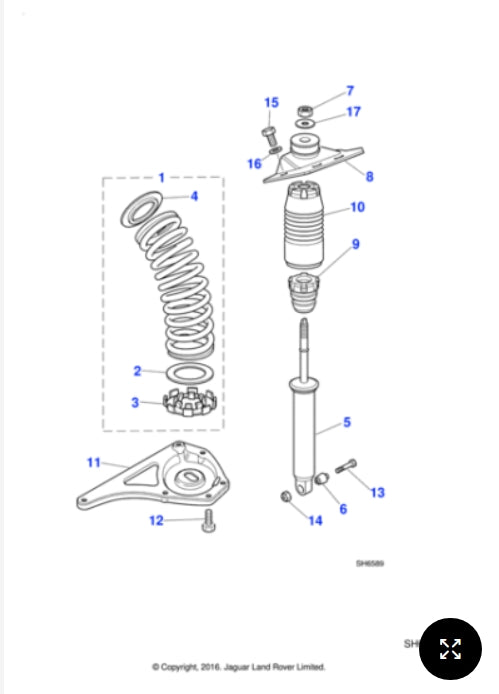 MNC2168AF - Jaguar XJ  Spring/damper mounting (Genuine & New)