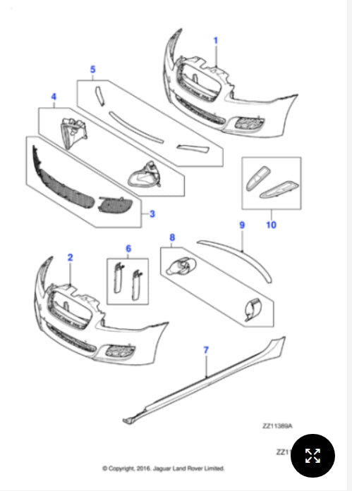C2Z7668XXX - Jaguar XF Body side molding (Genuine & New)
